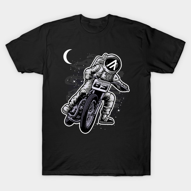 Astronaut Motorbike Algorand ALGO Coin To The Moon Crypto Token Cryptocurrency Wallet Birthday Gift For Men Women T-Shirt by Thingking About